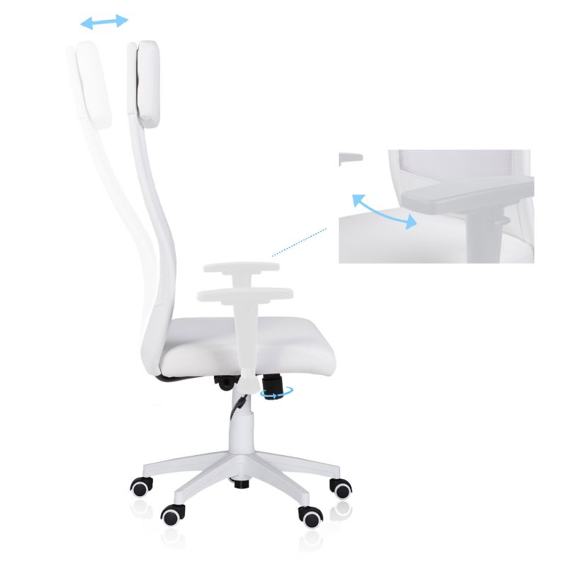 Silla De Oficina Airflow Símil, Blanco, 65 X 120a128 X 65cm_4