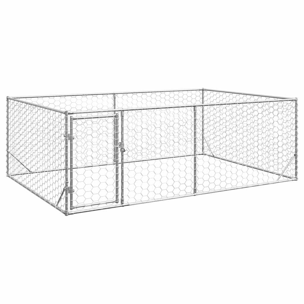 Caseta Para Perros De Exterior Con Puerta 3x2x1 M De Acero Galvanizado_1