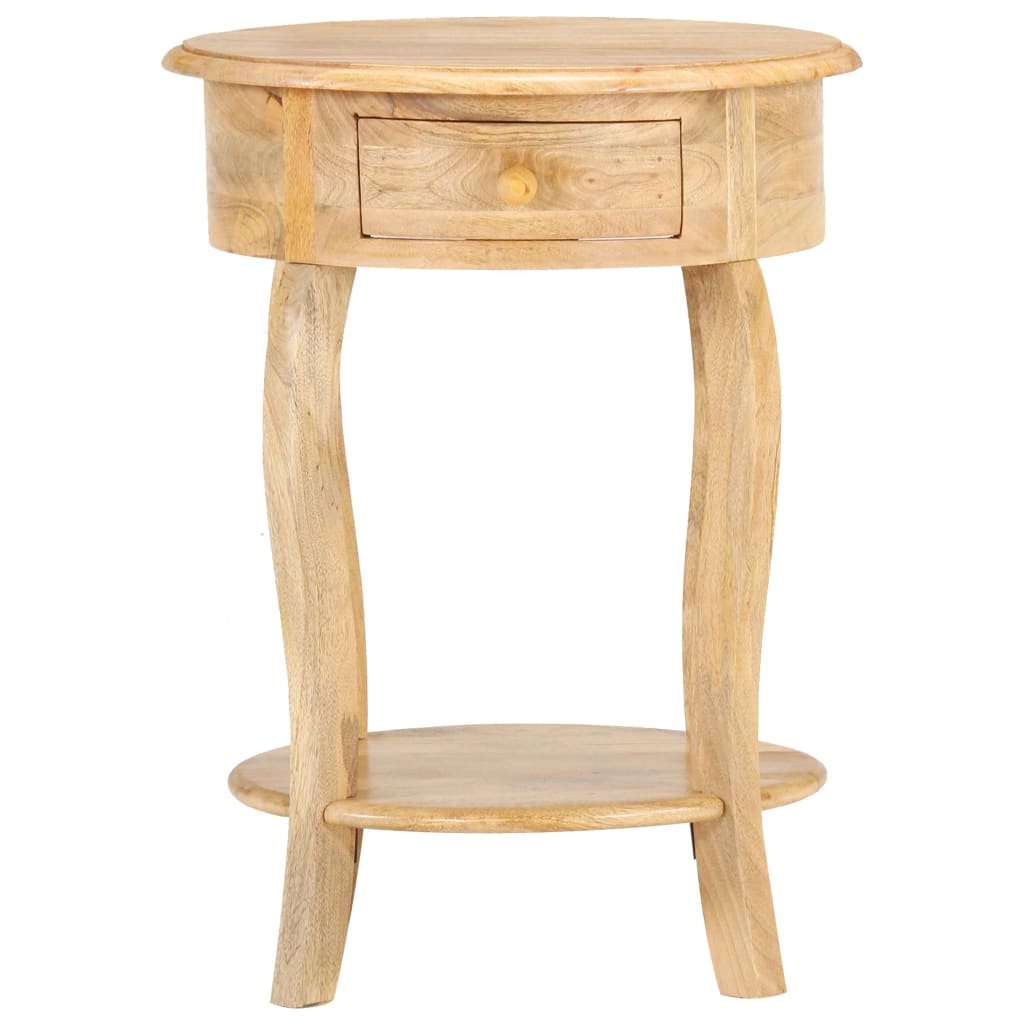 Mesa Auxiliar De Madera Maciza De Mango 37x37x61 Cm_0