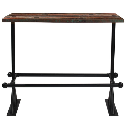Mesa De Bar De Madera Maciza Reciclada Multicolor 150x70x107 Cm_0