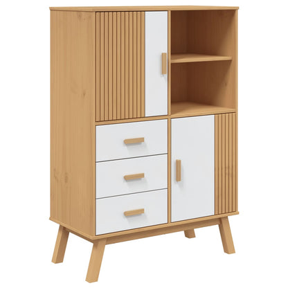 Aparador Olden Madera Maciza Pino Marrón Y Blanco 85x43x125 Cm / Vetonek_2