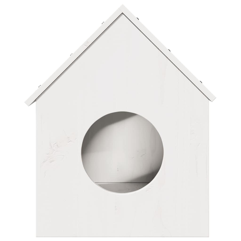 Casa Para Gatos Madera Maciza Pino Blanca 41x50x50 Cm_2