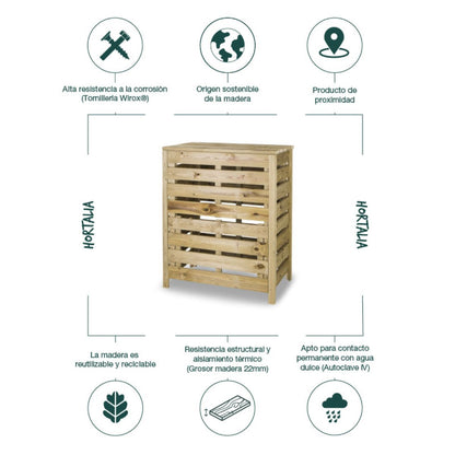 Compostor de madeira Hortalia 315 L