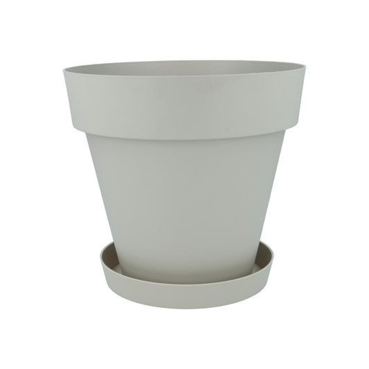 Embalagem de vasos com pires na cor cru Tes 22 x 20 cm