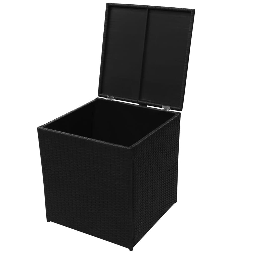 Conjunto De Sofás De Jardín En Ratán Impermeable Negro Con Cojines Beige / Vetonek_3