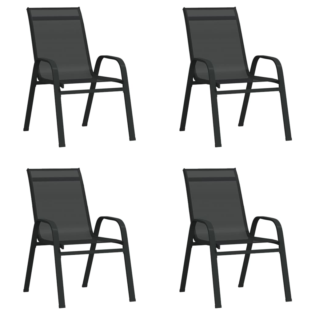 Juego De Comedor Para Jardín 5 Piezas Negro / Vetonek_0