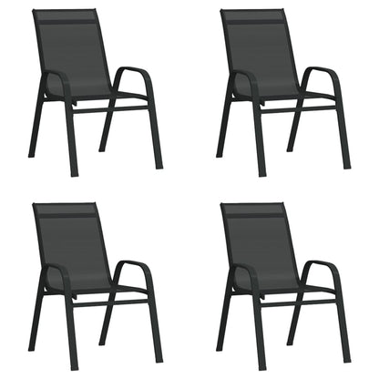 Juego De Comedor Para Jardín 5 Piezas Negro / Vetonek_1