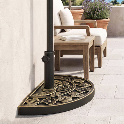 Outsunny Base De Sombrilla Peso 9 Kg En Forma De Semicírculo 50x31x32 Cm Bronce_3