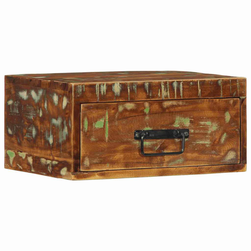Mesita De Noche De Pared Madera Maciza Reciclada_0