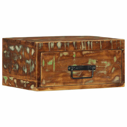 Mesita De Noche De Pared Madera Maciza Reciclada_0