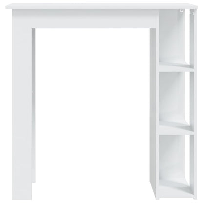 Mesa Bar Con Estante Contrachapada Blanco Brillo 102x50x103,5cm_1
