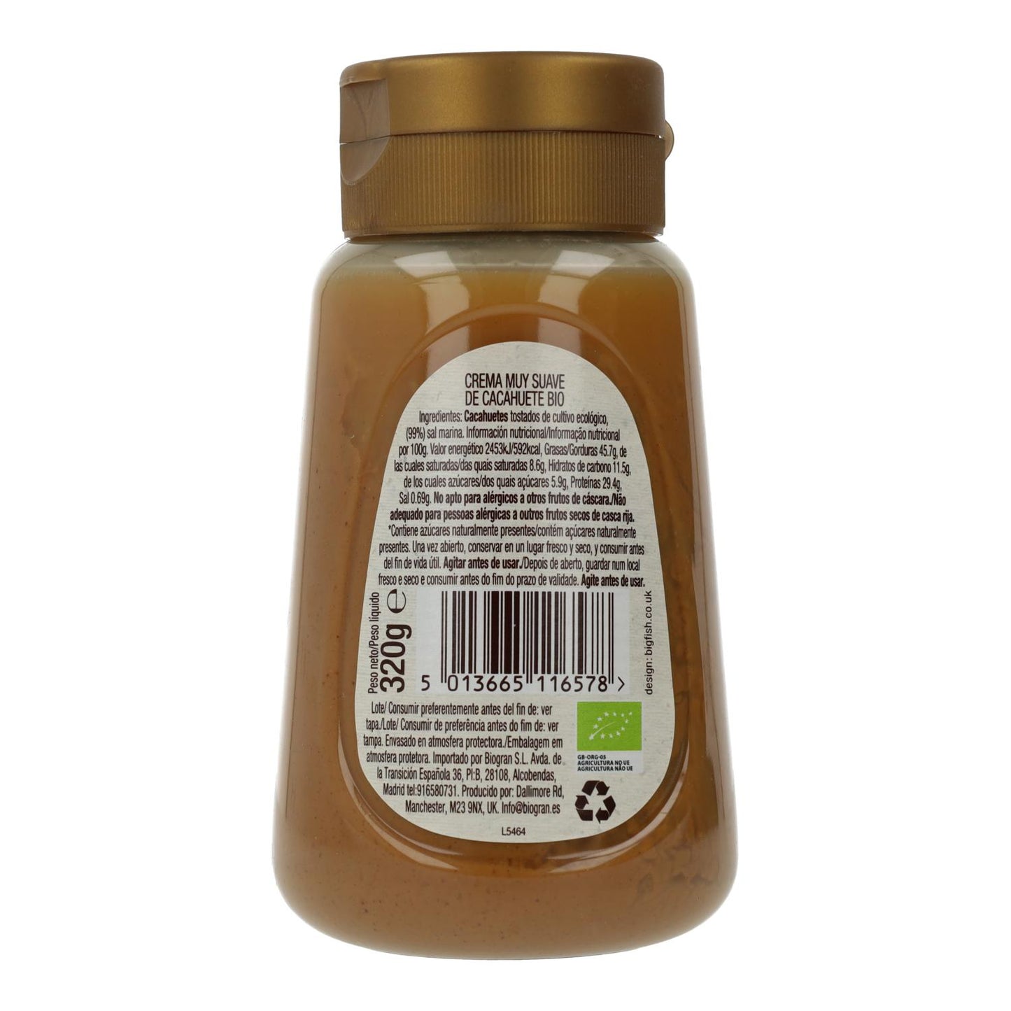 Manteiga de amendoim fácil de servir, 320g. Whole Earth