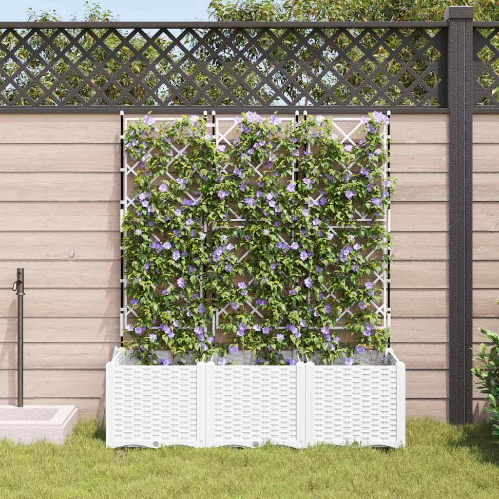 Macetero De Jardín 3 Uds. Blanco 120 X 40 X 143 Cm Pp_2
