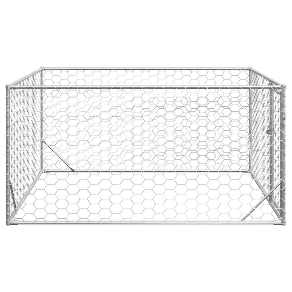 Caseta Para Perros De Exterior Con Puerta 2x2x1 M De Acero Galvanizado_3