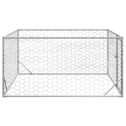 Caseta Para Perros De Exterior Con Puerta 2x2x1 M De Acero Galvanizado_3