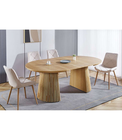 Mesa Redonda Extensible Md-keanu Acabado Oak, 75cm(alto ) 120/160/200cm(ancho) 120cm(largo_2
