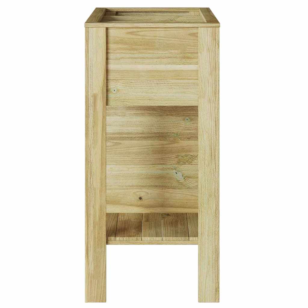 Macetero Alto Marrón Madera De Pino Impregnada_5