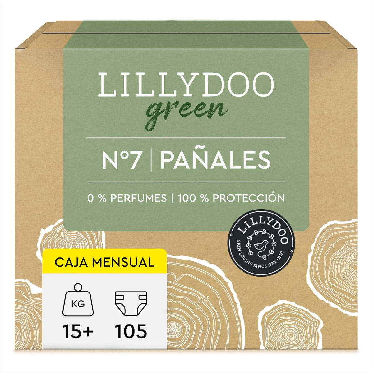 Pack de Fraldas Lillydoo Green, Tamanho 7, +15 kg, 105 unidades