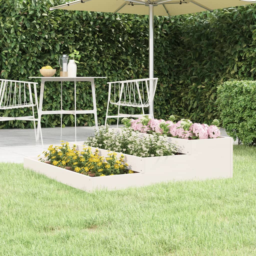 Jardinera Madera Maciza De Pino Blanco 107x107x27 Cm_1