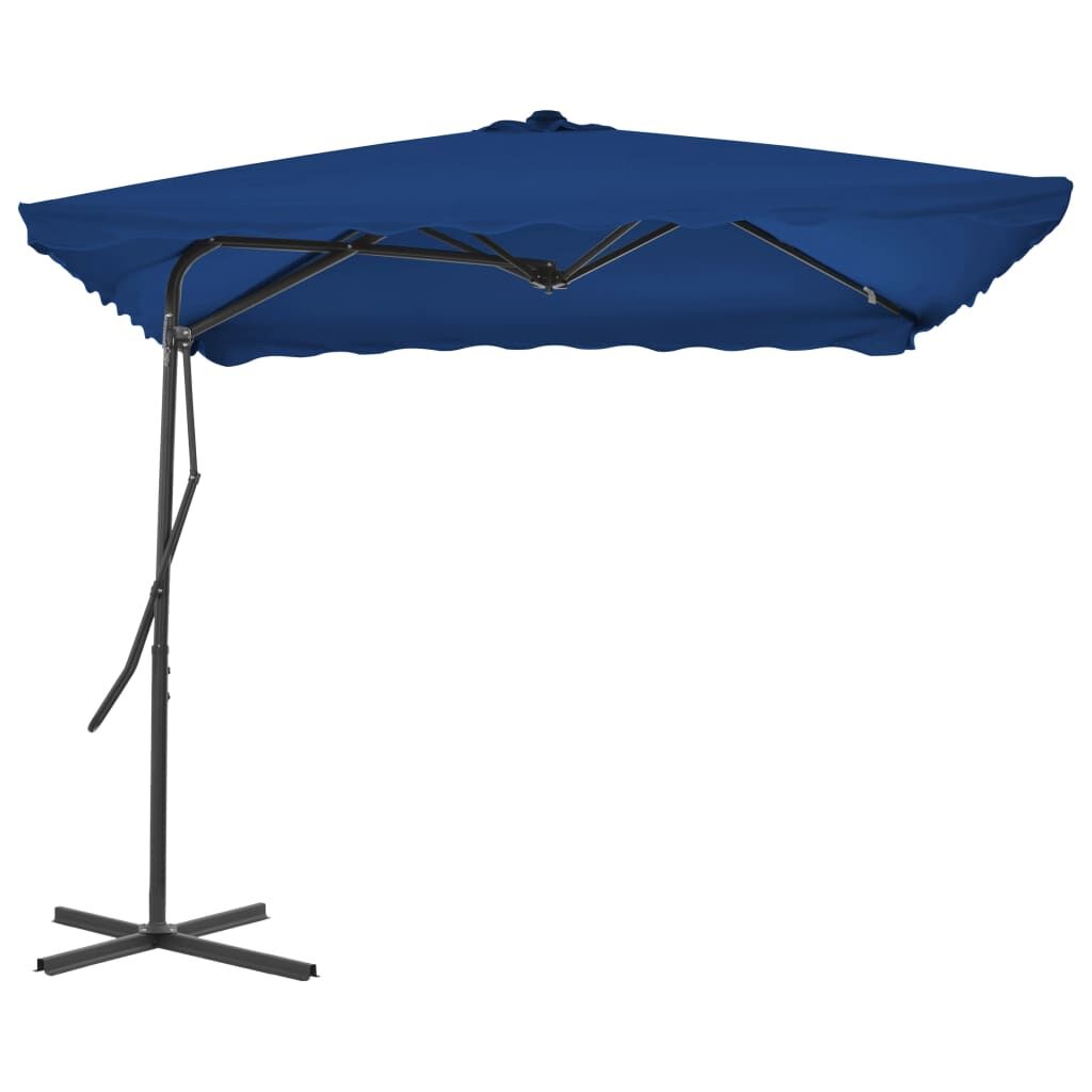 Vidaxl Sombrilla De Jardín Con Palo De Acero Azul 250x250x230 Cm_1