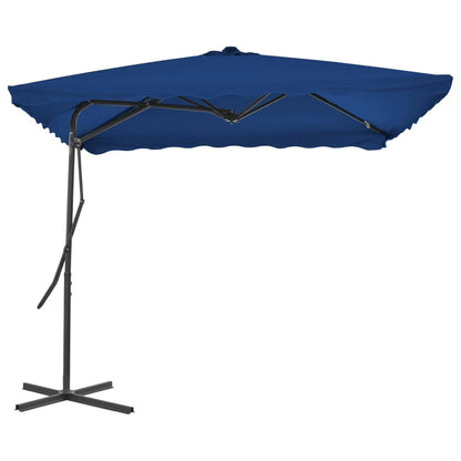 Vidaxl Sombrilla De Jardín Con Palo De Acero Azul 250x250x230 Cm_1