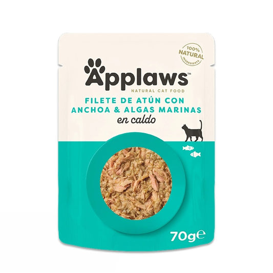 Ração húmida para gatos com atum, anchova e algas Applaws 70g