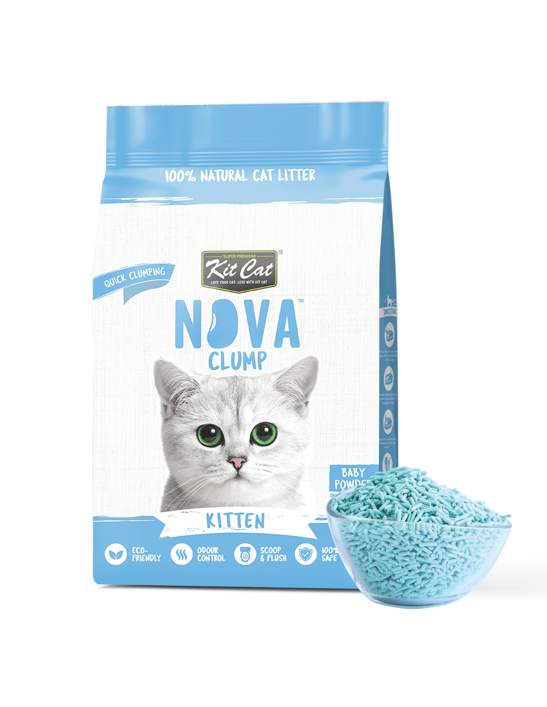 Kit de areia para gatos Eco SoyaClump - Talco para gatinhos, areia para gatos de 7 litros