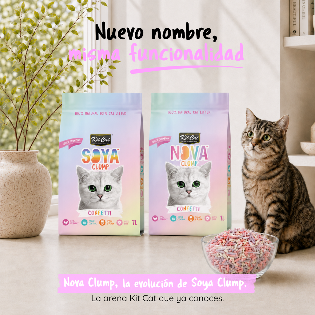 Kit de areia para gatos Eco SoyaClump - Areia para gatos Confetti 7 L