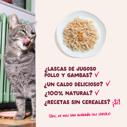 Filetes de pollo con gambas para gatos Edgard & Cooper 70 g