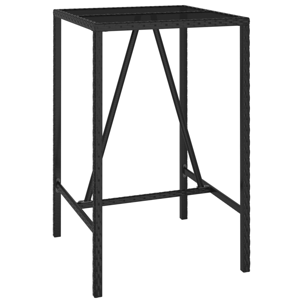 Vidaxl Mesa Y Taburetes Altos Jardín 5 Piezas Ratán Sintético Negro_4