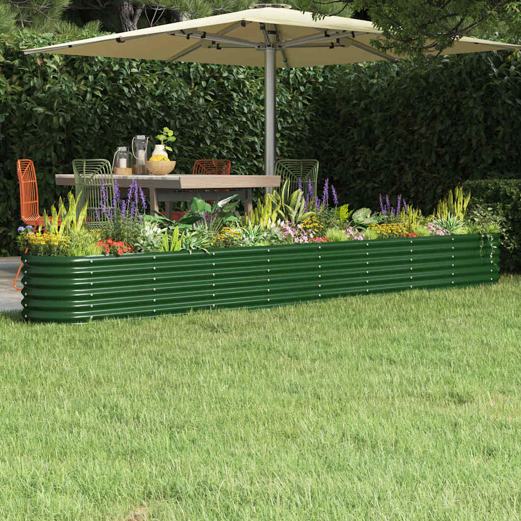 Jardinera Arriate Acero Galvanizado Verde 332x40x36 Cm_1
