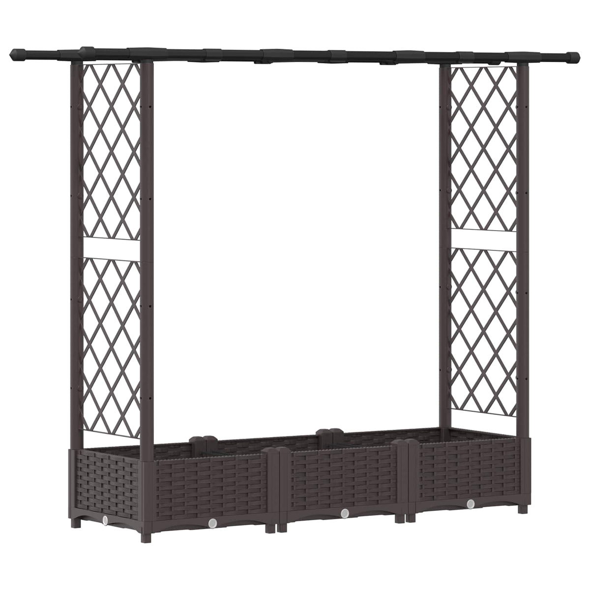 Cama Elevada Con Trellis Y Techo Marrón 164 X 40 X 121 Cm Pp_0