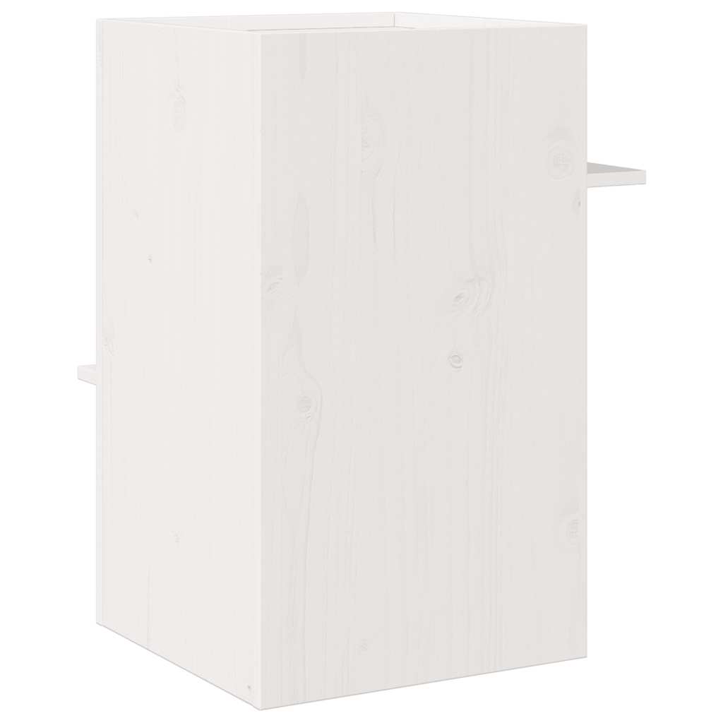 Casa Para Gatos Madera Maciza Pino Blanca 43x43x60 Cm_4