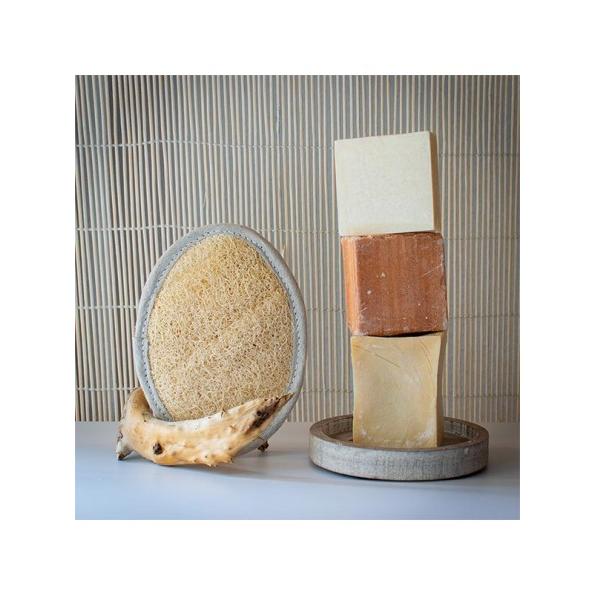 Manopla corporal  luffa ecológica ovalada