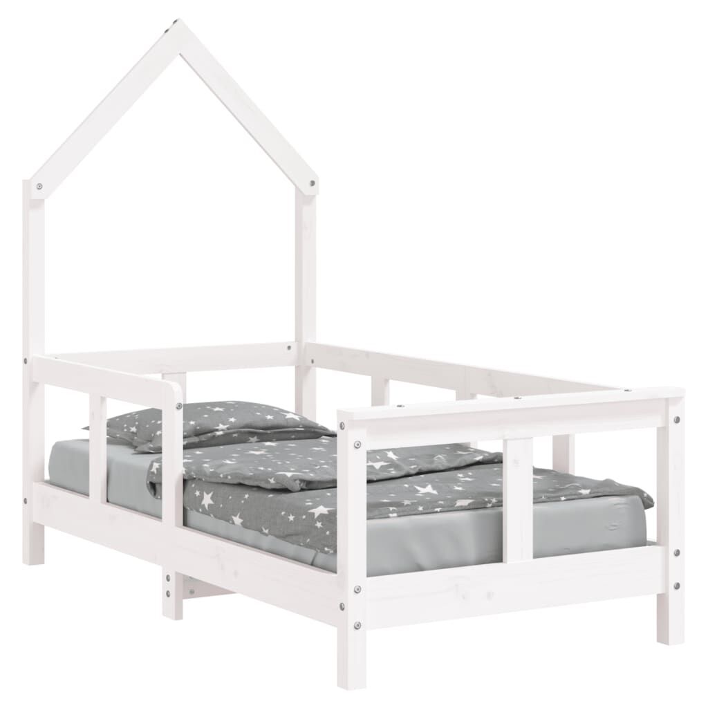 Vidaxl Estructura De Cama Para Niños Madera De Pino Blanco 70x140 Cm_0