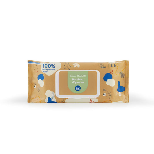 Toalhitas biodegradáveis ​​de bambu Ecoboom 60 unidades