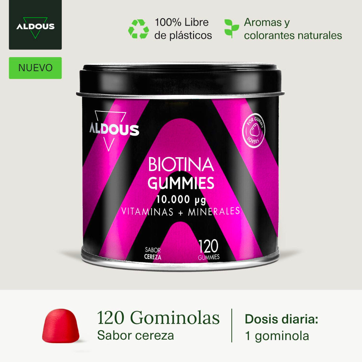 Gomas de Biotina Aldous 120 gomas
