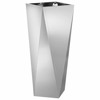 Jardinera 2 Uds. Plateado 30 X 30 X 75 Cm Acero Galvanizado_4