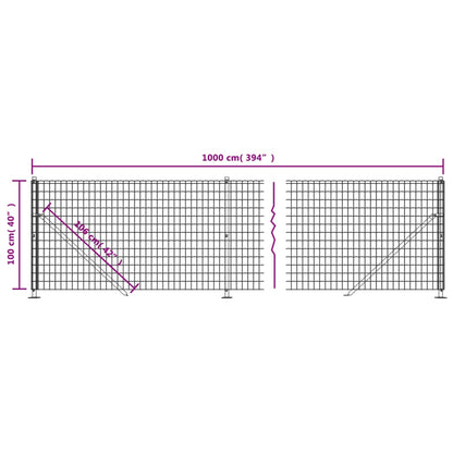 Cerca De Alambre Con Brida Gris Antracita 1x10 M / Vetonek_3