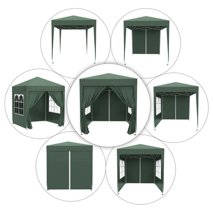 Outsunny Carpa Plegable 2x2m Exterior Con 4 Paredes Y Bolsa De Transporte Verde_4