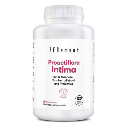 Proactiflora Intima con D-Manosa, extracto de arándano rojo y probióticos Zenement, 120 comprimidos
