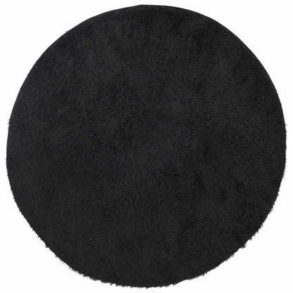 Vidaxl Alfombra Peluda De Pelo Largo Navarra Negra 200x200cm Poliéster_0