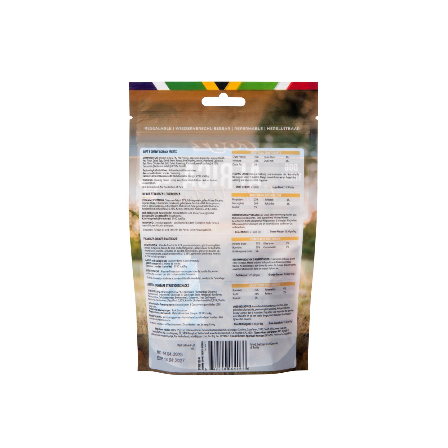 Rogz Snack Calmante Para Perros De Avestruz 6x100g Sin Cereales_3