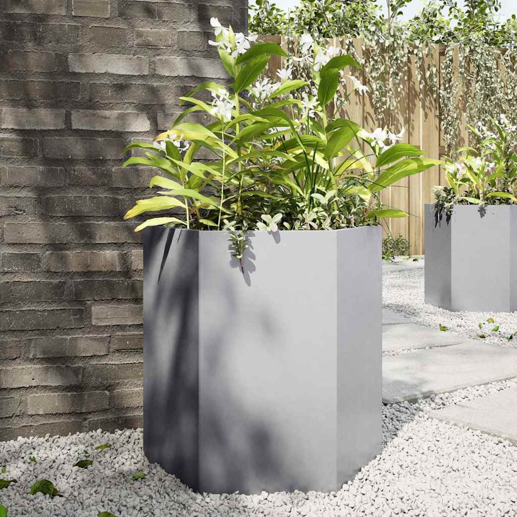 Jardinera Hexagonal Acero Inoxidable 46x40x45 Cm_1