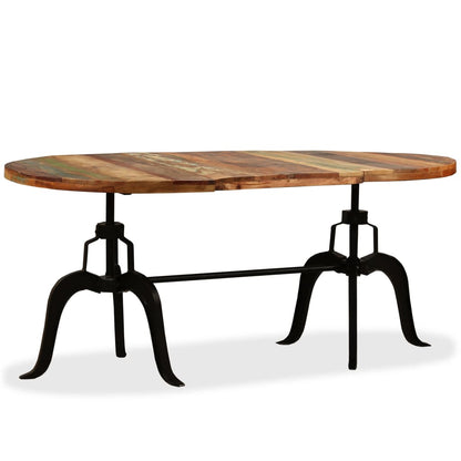 Mesa De Comedor De Madera Maciza Reciclada Y Acero 180 Cm_0