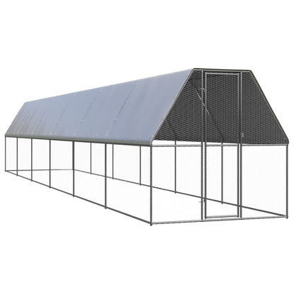 Vidaxl Jaula Gallinero De Acero Galvanizado 2x12x2 M_0