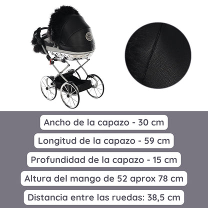 Carro De Muñecas Hand Craft Glitter Satin Classic Black / Silver_3