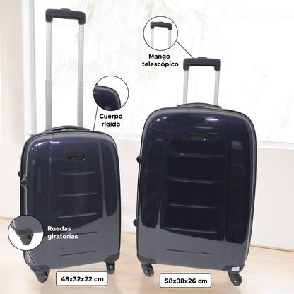 Set De 2 Maletas Trolleys Con Funda Protectora'travel Tips'_1