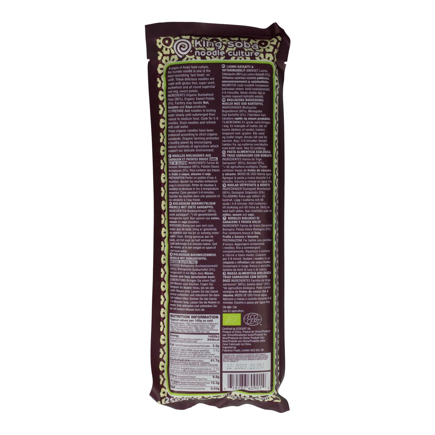 Massa King Soba de Trigo Sarraceno e Batata Doce 250g 