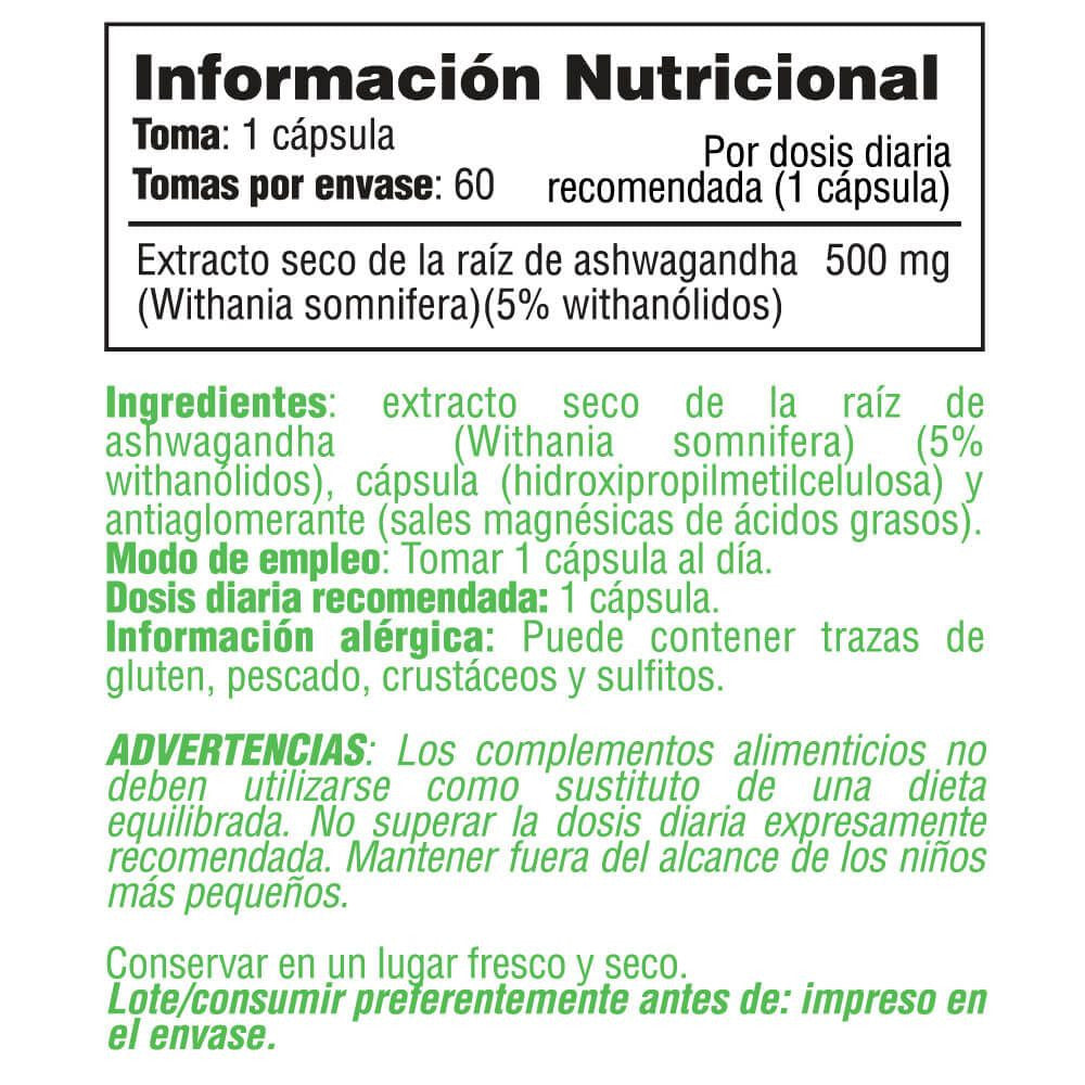 Ashwagandha 500mg - 60 Cápsulas Vegetales - Ashwagandha - Smart Supplements_5